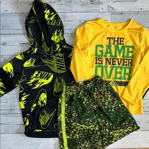 Boys size 6/7 Nike Hoodie and Adidas Shirt with Shorts Set
